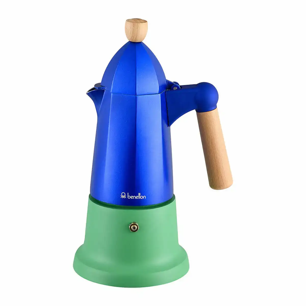 Cafetiere italienne benetton bleu aluminium plastique 300 ml_2484. DIAYTAR COTE D'IVOIRE - Où Choisir Devient un Plaisir. Découvrez notre boutique en ligne et choisissez parmi une variété de produits qui satisferont tous vos besoins.