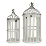 Cage ronde blanc bois 2 pieces _4288. Bienvenue chez DIAYTAR COTE D'IVOIRE - Où Chaque Produit a son Histoire. Plongez dans notre sélection diversifiée et découvrez des articles qui racontent le riche patrimoine sénégalais.