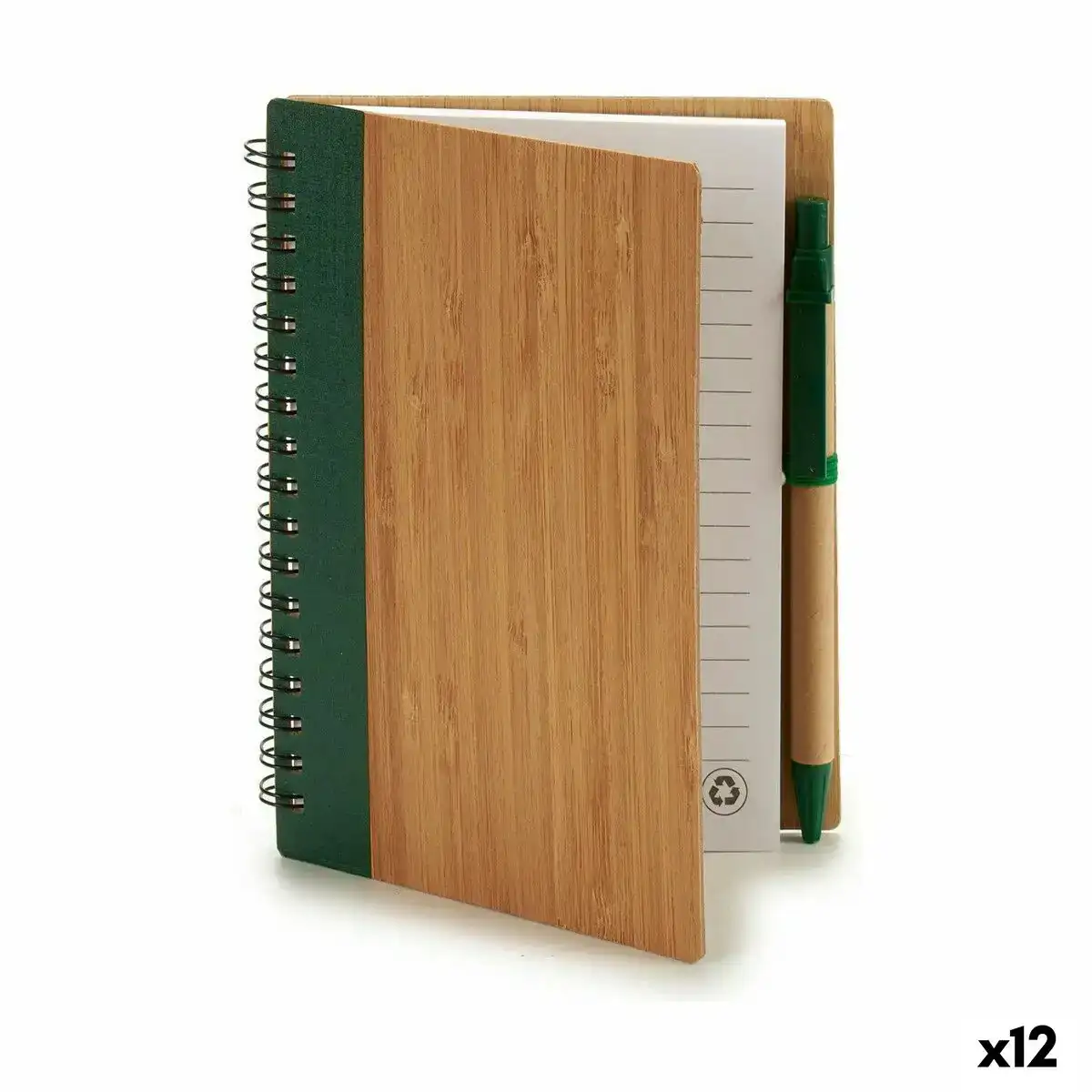 Cahier a spirales avec stylo bambou 1 x 16 x 12 cm 12 unites _2089. DIAYTAR COTE D'IVOIRE - Là où Chaque Achat Contribue à un Rêve. Naviguez à travers notre boutique en ligne et soutenez des artisans talentueux tout en acquérant des trésors.
