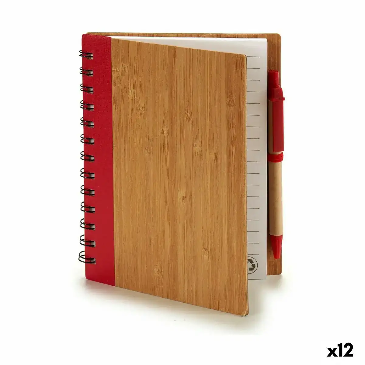 Cahier a spirales avec stylo bambou 1 x 18 x 14 cm 12 unites _1201. DIAYTAR COTE D'IVOIRE - L'Art de Choisir, l'Art de Se Distinquer. Naviguez à travers notre catalogue et choisissez des produits qui ajoutent une note d'élégance à votre style unique.