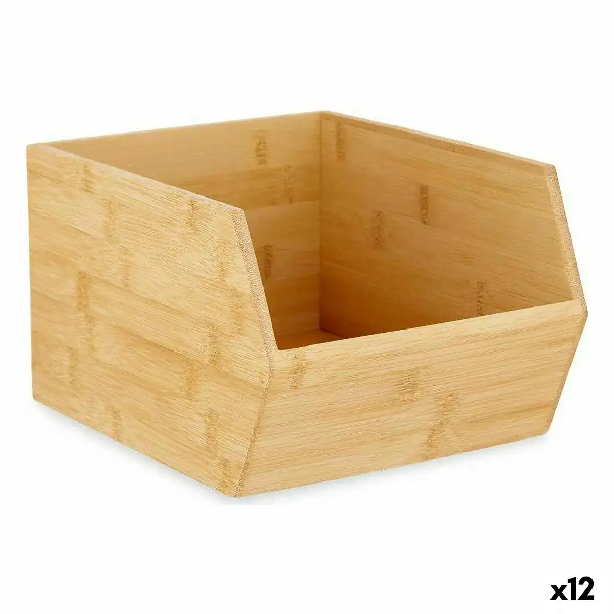 Caisse de rangement empilable marron bambou 20 1 x 15 1 x 25 cm 12 unites _8789. DIAYTAR COTE D'IVOIRE - Votre Passage vers le Raffinement. Plongez dans notre univers de produits exquis et choisissez des articles qui ajoutent une touche de sophistication à votre vie.