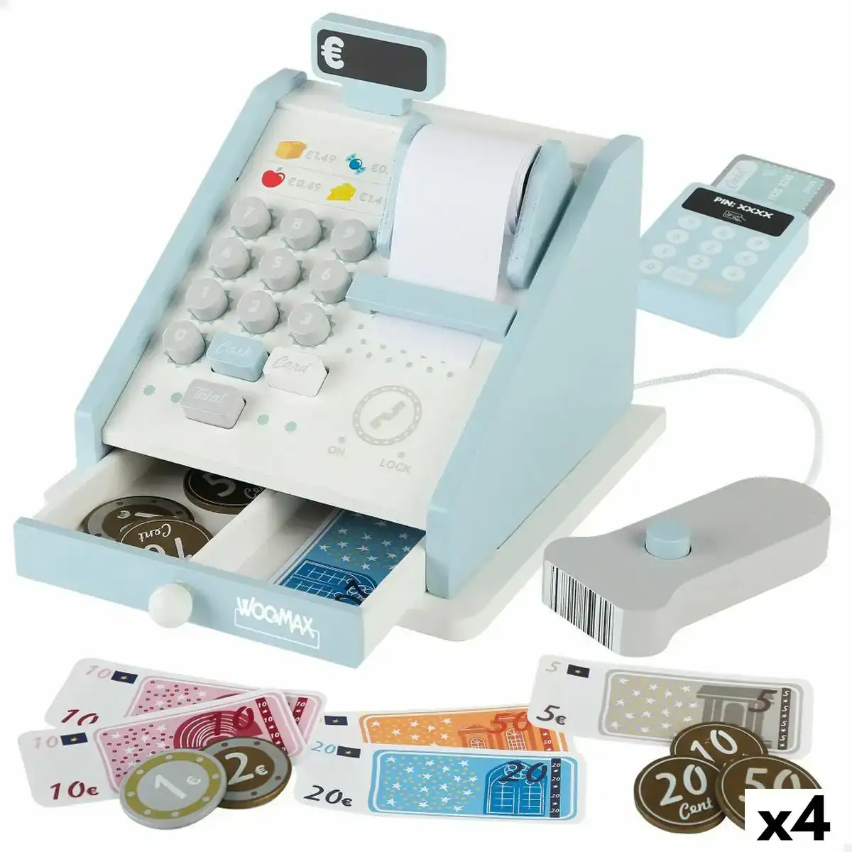 Caisse enregistreuse jouet woomax 18 pieces 18 x 15 x 18 cm 4 unites_7140. DIAYTAR COTE D'IVOIRE - Où la Qualité est Notre Engagement. Explorez notre boutique en ligne pour découvrir des produits conçus pour vous apporter satisfaction et plaisir.