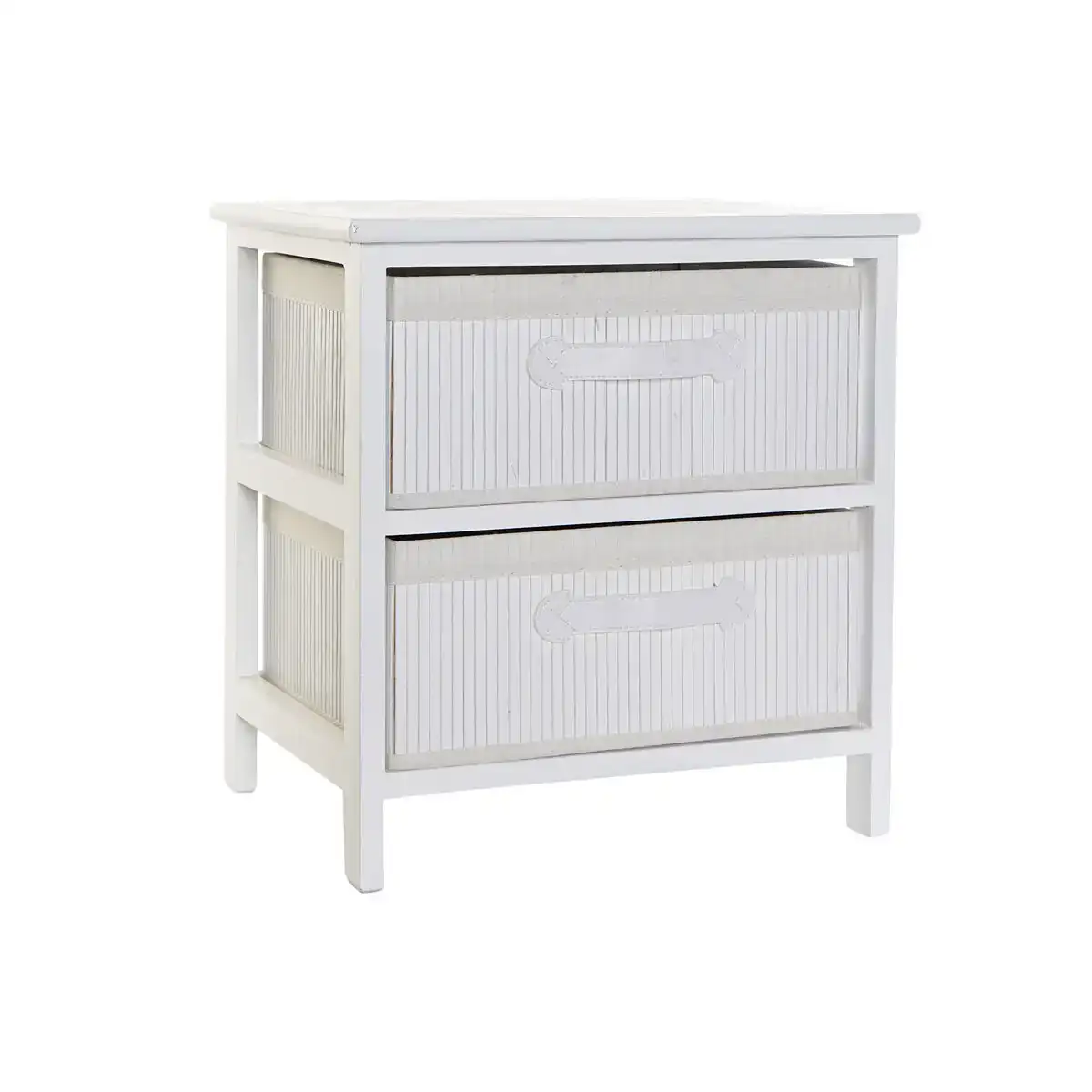 Caisson a tiroirs dkd home decor blanc bambou bois de paulownia 42 x 32 x 45 cm_7843. DIAYTAR COTE D'IVOIRE - Là où Chaque Produit Est une Trouvaille. Explorez notre sélection minutieuse et découvrez des articles qui correspondent à votre style de vie et à vos aspirations.