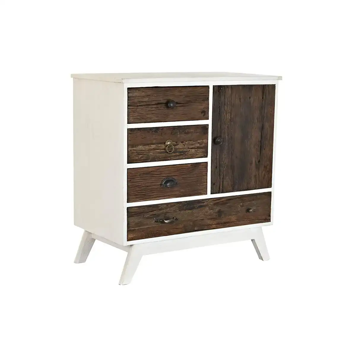 Caisson a tiroirs dkd home decor metal blanc colonial brun fonce bois de manguier 72 x 50 x 75 cm _2371. DIAYTAR COTE D'IVOIRE - Où Chaque Produit est une Histoire à Raconter. Découvrez notre sélection de produits qui vous permettent de créer votre propre récit à travers vos achats.