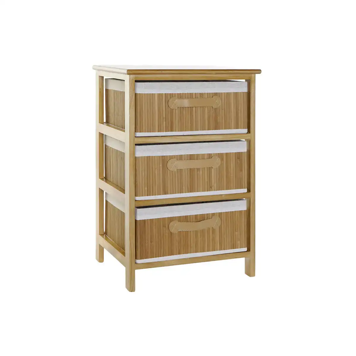 Caisson a tiroirs dkd home decor naturel bambou bois de paulownia 42 x 32 x 63 cm_1554. DIAYTAR COTE D'IVOIRE - Là où Chaque Produit a son Histoire. Découvrez notre gamme de produits, chacun portant en lui le récit de l'artisanat et de la passion, pour vous offrir une expérience de shopping authentique.