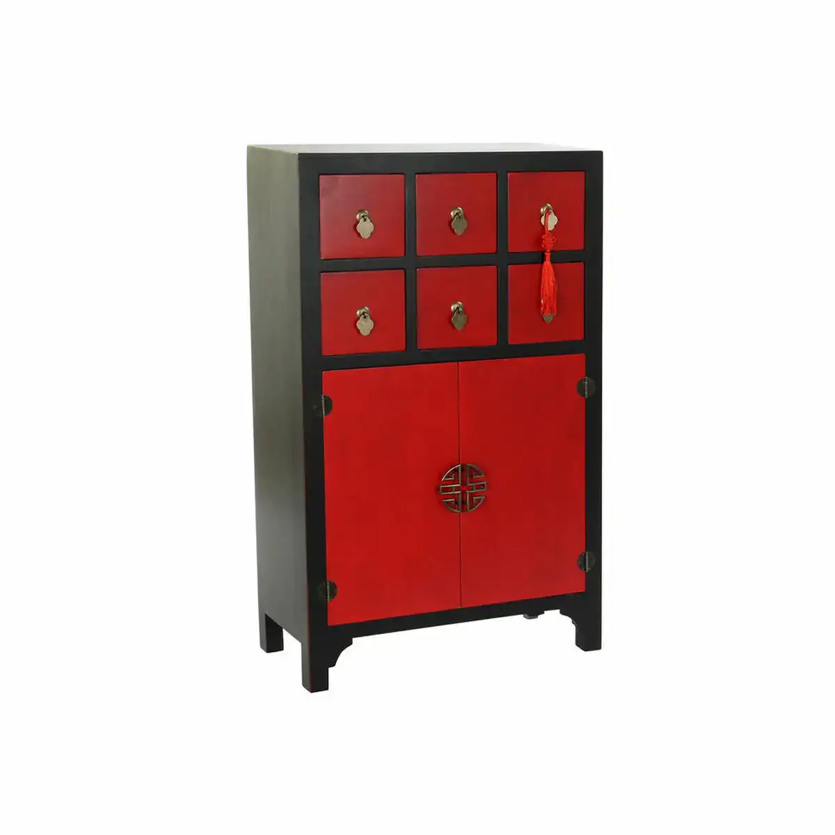 Caisson a tiroirs dkd home decor noir rouge sapin bois mdf oriental 63 x 27 x 101 cm_6796. DIAYTAR COTE D'IVOIRE - L'Art de Vivre le Shopping Inspiré. Parcourez notre catalogue et choisissez des produits qui reflètent votre passion pour la beauté et l'authenticité.