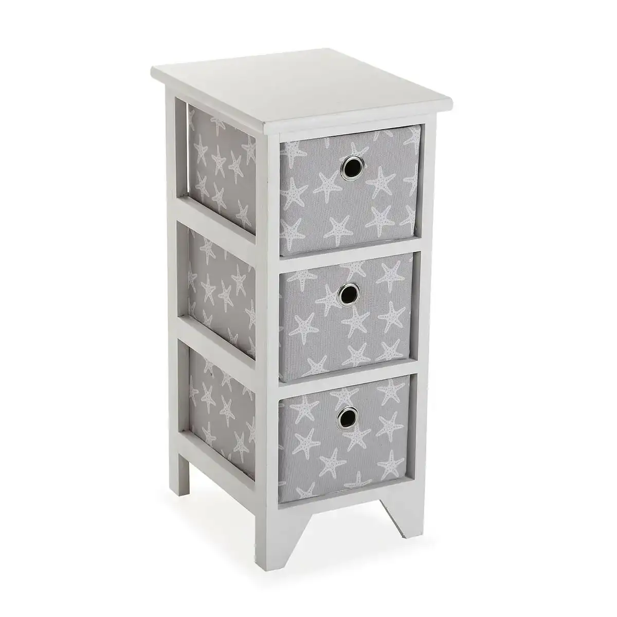 Caisson a tiroirs versa etoiles blanc bois 29 x 58 x 23 cm_5894. DIAYTAR COTE D'IVOIRE - L'Art de Vivre le Shopping Éthique. Parcourez notre gamme et choisissez des produits qui reflètent notre engagement envers des pratiques durables.