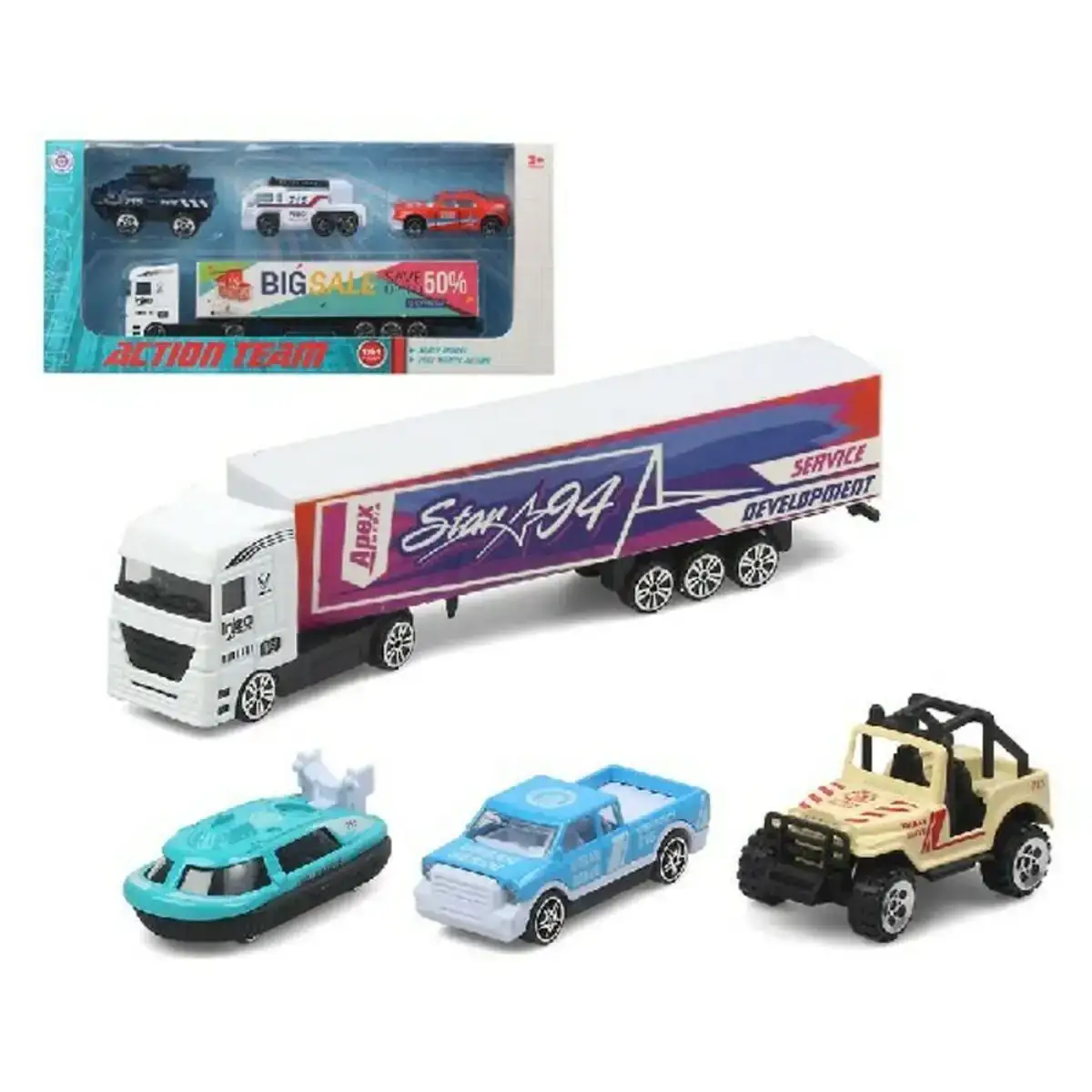 Camion autotransporteur action team 28 x 13 cm 28 x 13 cm _1702. DIAYTAR COTE D'IVOIRE - Où Chaque Achat Raconte une Histoire. Explorez notre boutique en ligne et créez votre propre narration à travers notre diversité de produits, chacun portant une signification unique.