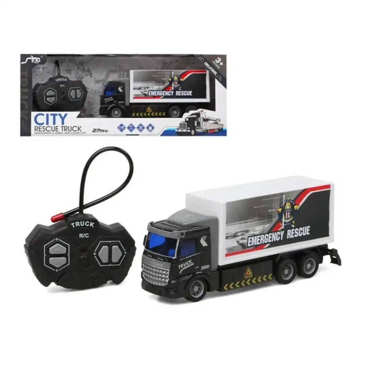 Camion radiocommande emergency rescue 66370 noir 35 x 14 cm_7808. DIAYTAR COTE D'IVOIRE - Votre Escale Shopping incontournable. Explorez notre boutique en ligne et dénichez des trésors qui reflètent la richesse culturelle et la modernité du Côte d'Ivoire.