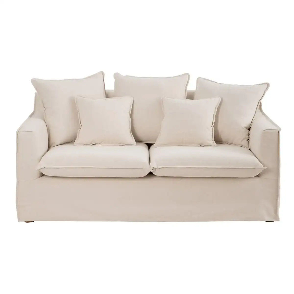 Canape 177 x 96 x 93 cm tissu synthetique beige_8184. DIAYTAR COTE D'IVOIRE - Votre Escapade Shopping Virtuelle. Explorez notre boutique en ligne et dénichez des trésors qui évoquent la culture et le savoir-faire sénégalais, un clic à la fois.