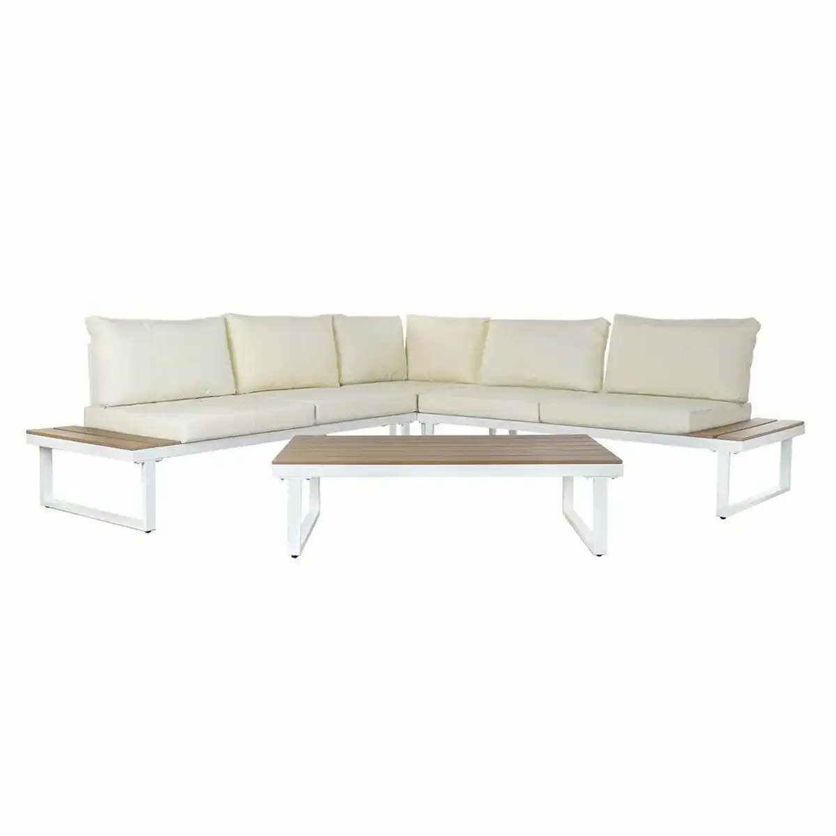 Canape de jardin dkd home decor beige bois polyester acier 231 x 219 x 74 cm _5836. DIAYTAR COTE D'IVOIRE - Votre Destination Shopping Authentique. Explorez notre boutique en ligne et découvrez des trésors qui reflètent l'âme du Côte d'Ivoire, pour une expérience shopping unique.