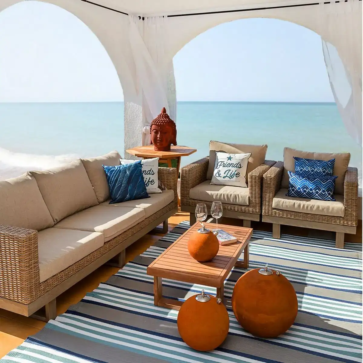 Canape de jardin patsy 88 x 89 x 64 50 cm bois rotin_4499. DIAYTAR COTE D'IVOIRE - Votre Portail vers l'Extraordinaire. Parcourez nos collections et découvrez des produits qui vous emmènent au-delà de l'ordinaire, créant une expérience de shopping mémorable.