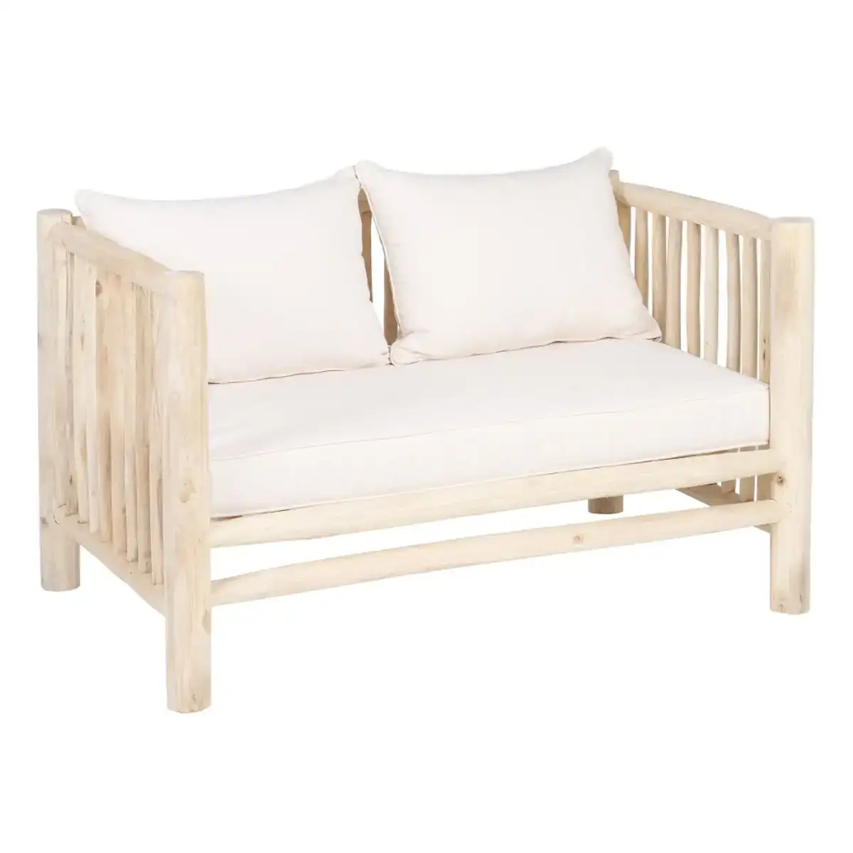 Canape deux places akar 131 x 80 x 77 5 cm naturel bois de teck_9566. DIAYTAR COTE D'IVOIRE - Votre Destination pour un Shopping Unique. Parcourez notre catalogue et trouvez des articles qui expriment votre singularité et votre style.