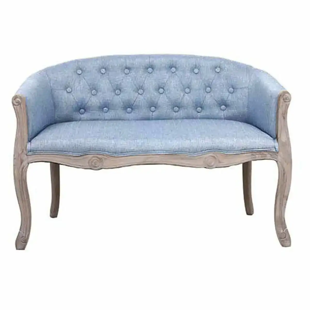 Canape dkd home decor bleu polyester bois d hevea 107 x 61 x 71 cm _4979. DIAYTAR COTE D'IVOIRE - Où la Tradition s'Harmonise avec le Moderne. Parcourez notre gamme diversifiée et choisissez des produits qui révèlent l'âme du Côte d'Ivoire.