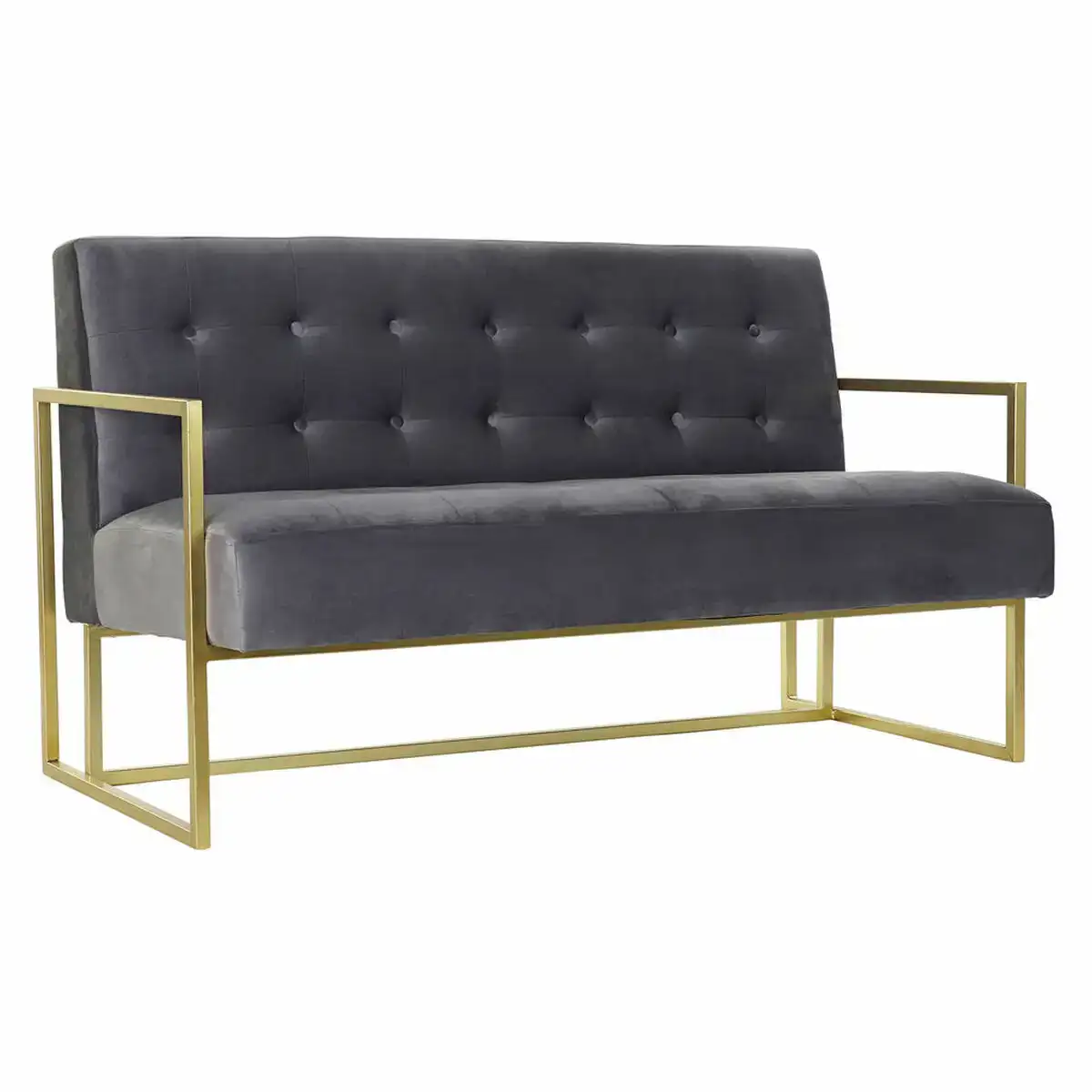 Canape dkd home decor gris polyester metal dore glam 128 x 70 x 76 cm _7666. Entrez dans l'Univers de DIAYTAR COTE D'IVOIRE - Où l'Élégance et la Variété se Rencontrent. Parcourez notre catalogue pour dénicher des articles qui ajoutent une touche d'élégance à votre vie.