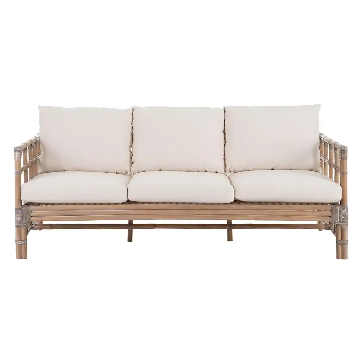 Canape trois places 187 x 73 x 64 cm naturel rotin_2176. DIAYTAR COTE D'IVOIRE - Là où Chaque Produit a son Propre Éclat. Explorez notre boutique en ligne et trouvez des articles qui ajoutent de la brillance à votre quotidien.