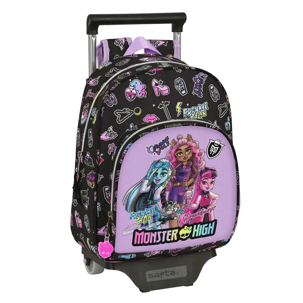 Cartable a roulettes monster high creep noir 28 x 34 x 10 cm_6987. DIAYTAR COTE D'IVOIRE - L'Art du Shopping Facilité. Naviguez sur notre plateforme en ligne pour découvrir une expérience d'achat fluide et agréable, avec une gamme de produits adaptés à tous.