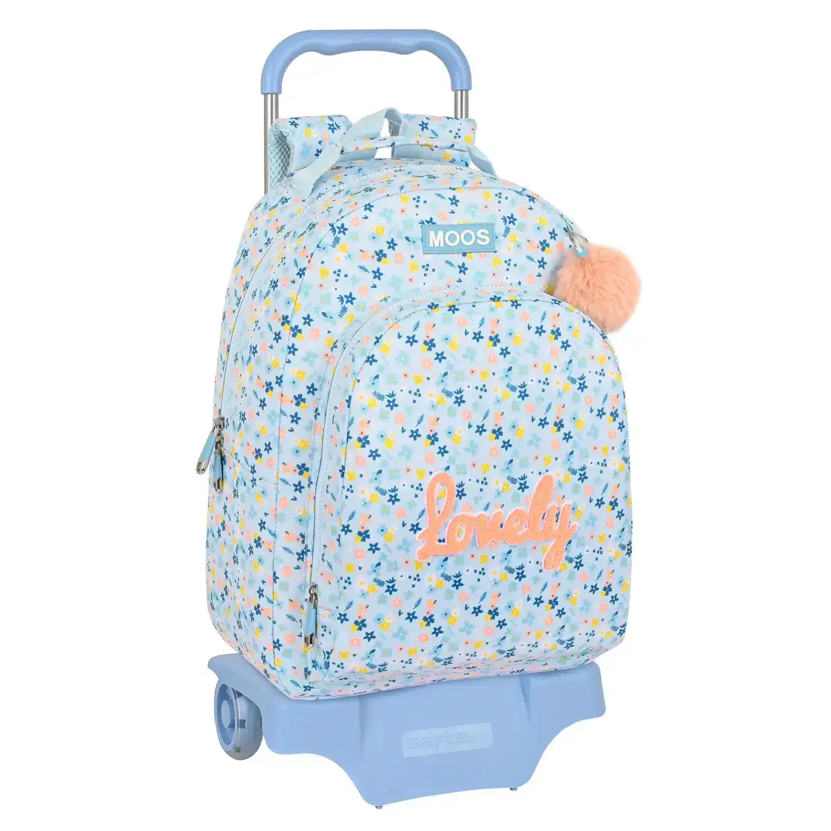 Cartable à roulettes Moos Lovely Bleu 32 x 42 x 15 cm
