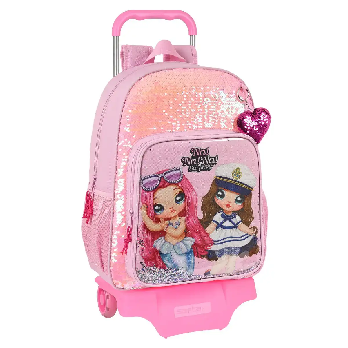 Cartable a roulettes na na na surprise sparkles rose 33 x 42 x 14 cm _8674. DIAYTAR COTE D'IVOIRE - Votre Marché Virtuel au Côte d'Ivoire. Parcourez notre boutique en ligne pour trouver des trésors cachés, des articles indispensables du quotidien aux joyaux artistiques.