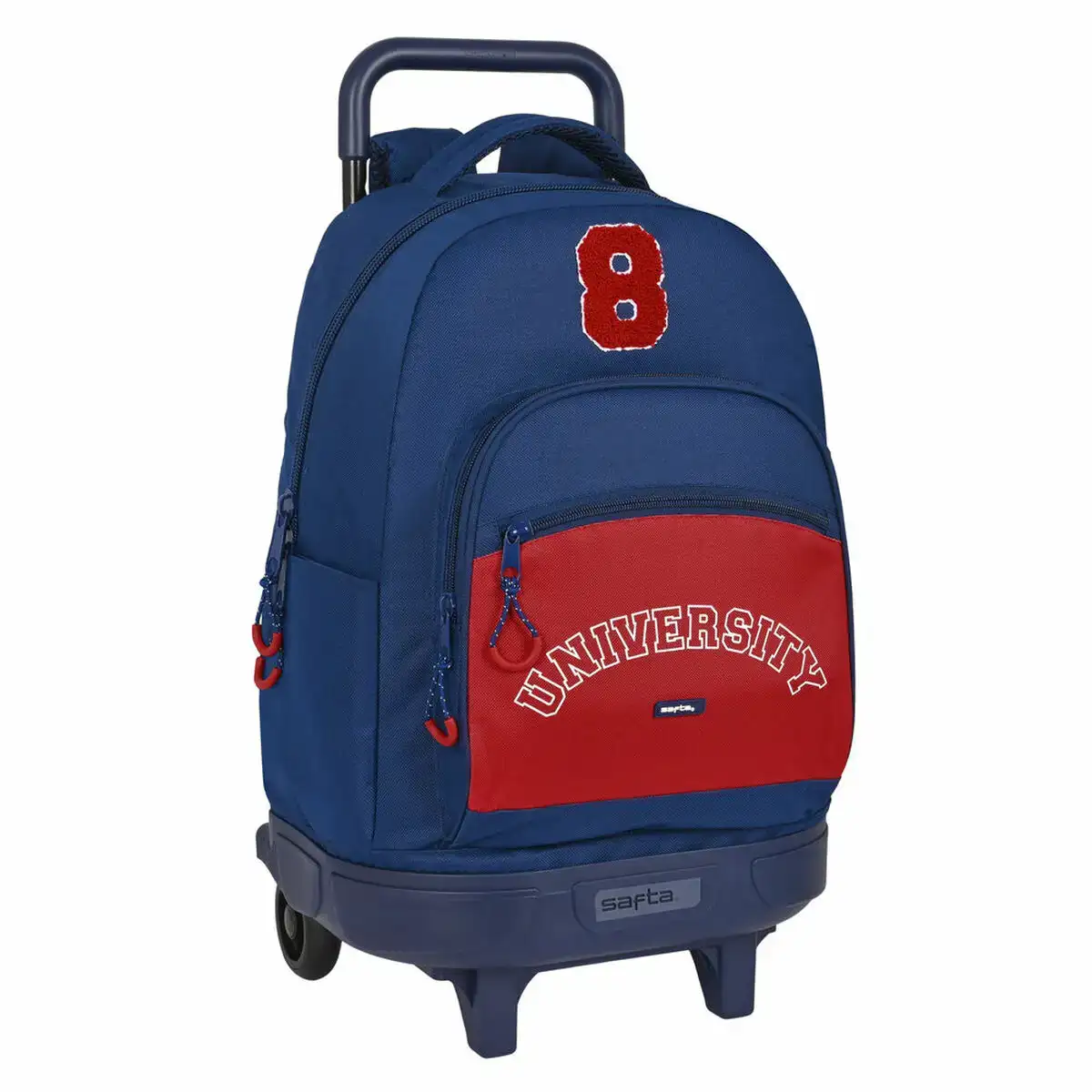Cartable a roulettes safta university rouge blue marine 33 x 45 x 22 cm _1796. DIAYTAR COTE D'IVOIRE - Votre Destinée Shopping Personnalisée. Plongez dans notre boutique en ligne et créez votre propre expérience de shopping en choisissant parmi nos produits variés.