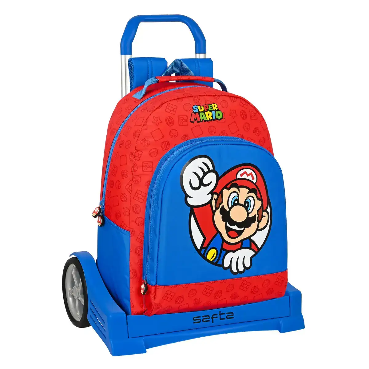 Cartable a roulettes super mario bleu rouge 32 x 42 x 15 cm_5568. DIAYTAR COTE D'IVOIRE - Là où Chaque Produit a son Propre Éclat. Explorez notre boutique en ligne et trouvez des articles qui ajoutent de la brillance à votre quotidien.
