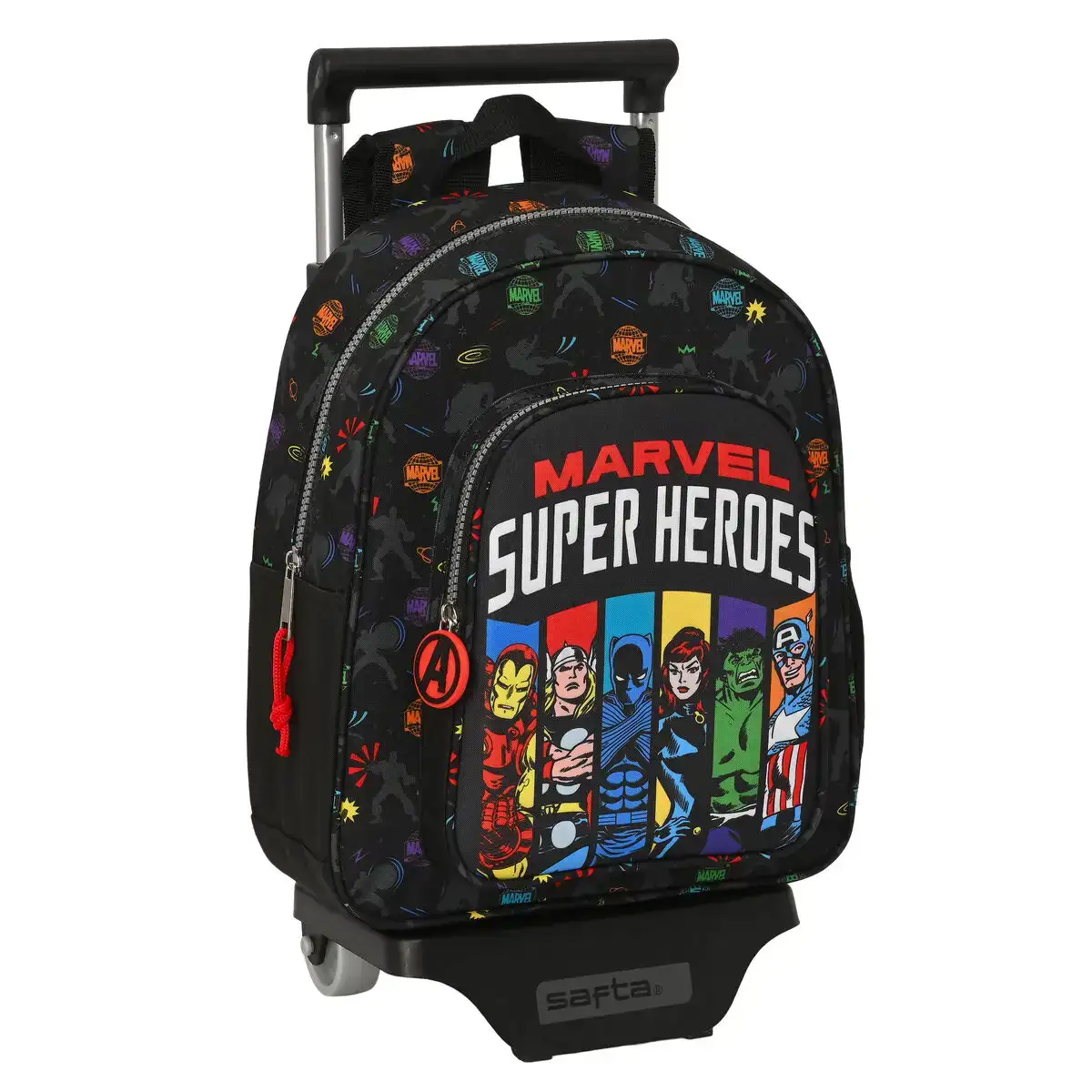 Cartable a roulettes the avengers super heroes noir 27 x 33 x 10 cm _9759. DIAYTAR COTE D'IVOIRE - L'Art de Choisir, l'Art de S'émerveiller. Explorez notre gamme de produits et laissez-vous émerveiller par des créations authentiques et des designs modernes.