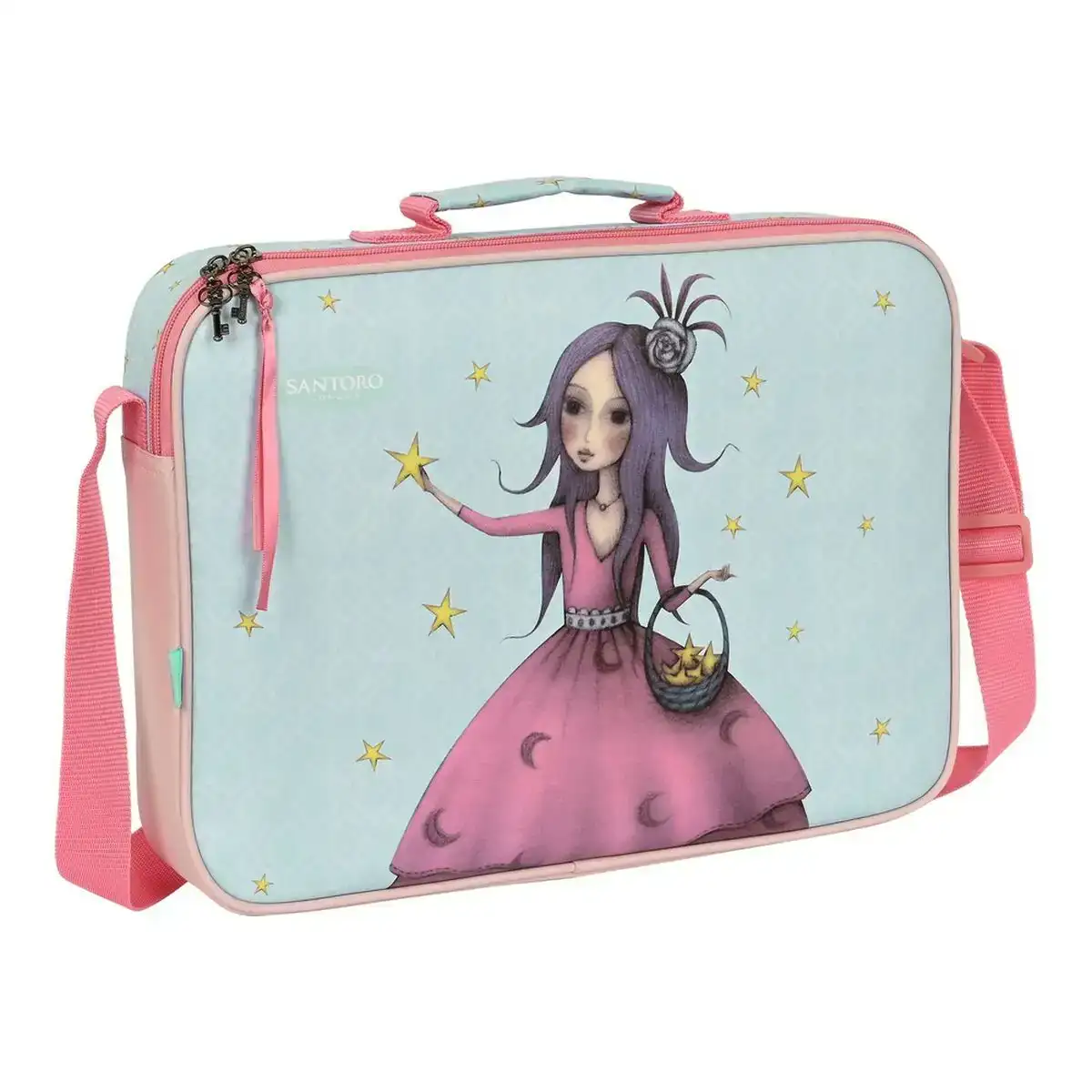 Cartable d ecole santoro estella rose vert clair 38 x 28 x 6 cm_2293. DIAYTAR COTE D'IVOIRE - Où Chaque Produit est une Histoire à Raconter. Découvrez notre sélection de produits qui vous permettent de créer votre propre récit à travers vos achats.