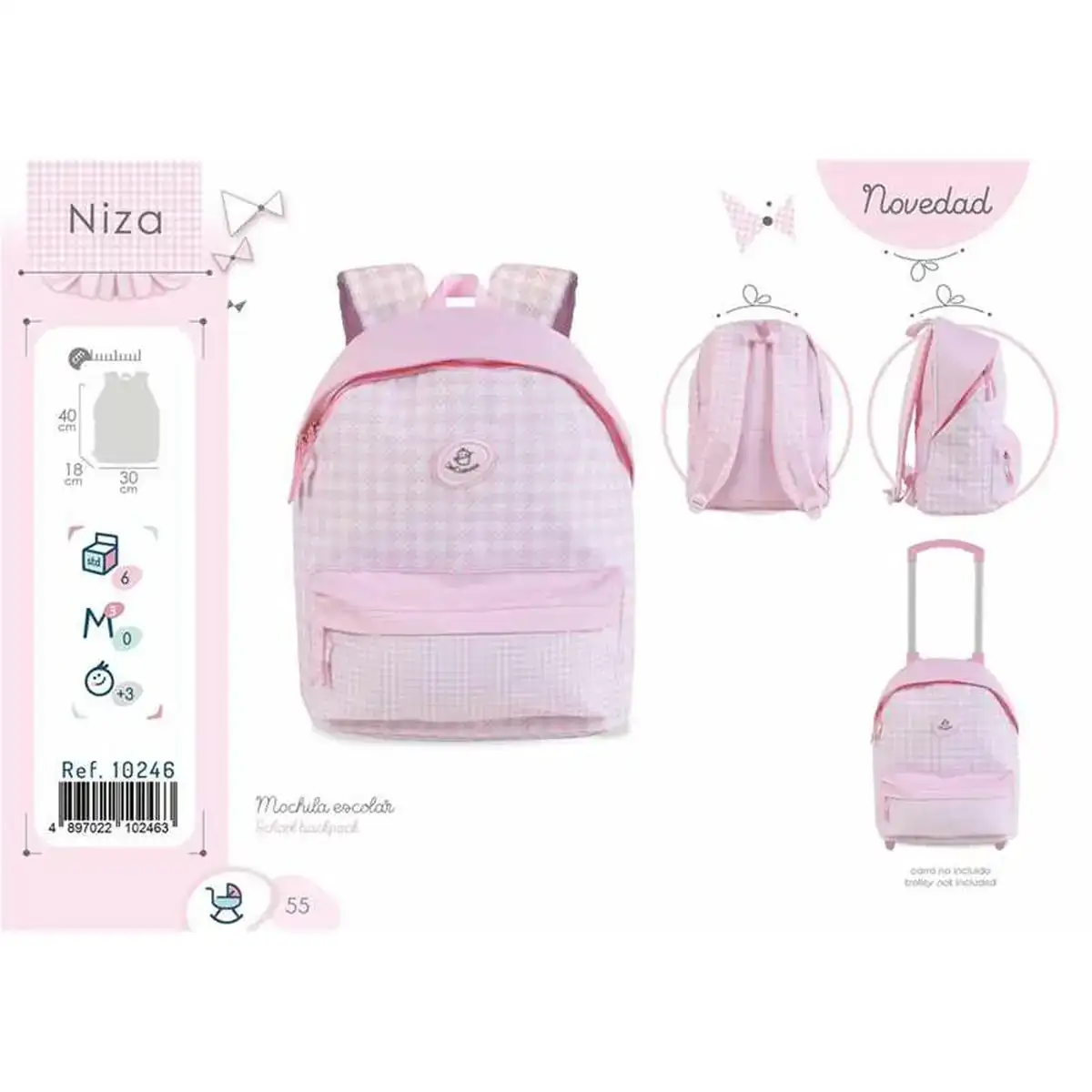 Cartable decuevas 40 x 30 x 18 cm rose_2042. DIAYTAR COTE D'IVOIRE - L'Artisanat à Portée de Clic. Découvrez notre boutique en ligne pour trouver des produits uniques qui célèbrent la créativité et l'artisanat sénégalais.