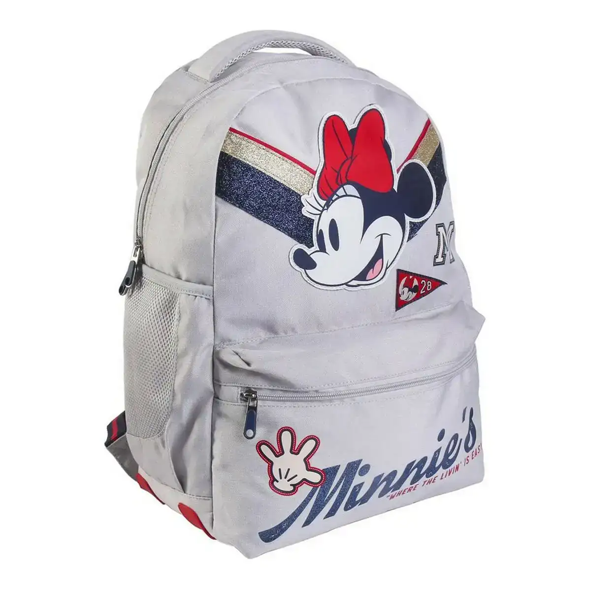 Cartable minnie mouse gris clair 30 x 13 x 44 cm _4639. DIAYTAR COTE D'IVOIRE - Où Choisir est un Voyage Cultuel. Explorez notre boutique en ligne et découvrez des produits qui célèbrent la richesse et la diversité culturelle du Côte d'Ivoire.