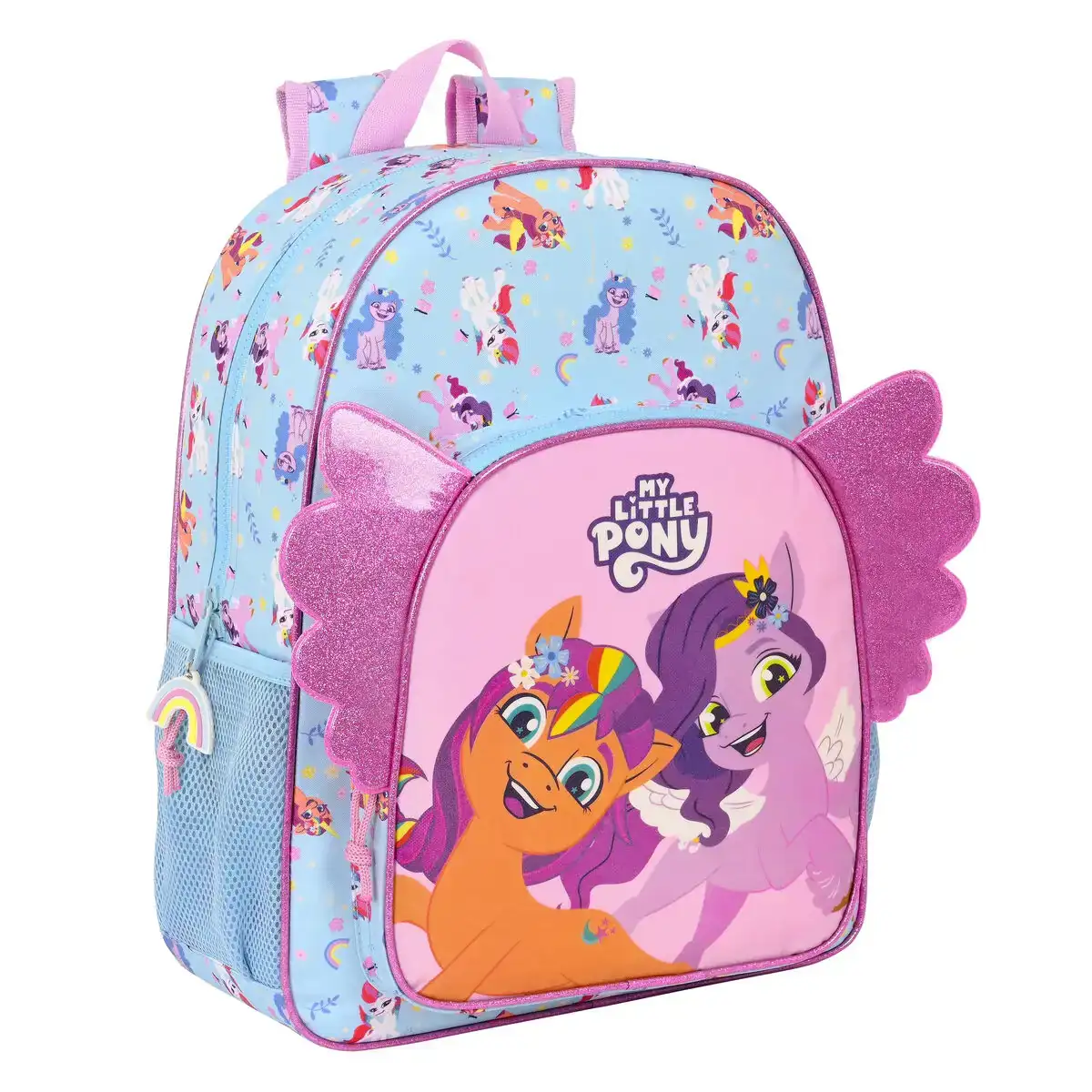 Cartable my little pony wild free bleu rose 33 x 42 x 14 cm_6381. DIAYTAR COTE D'IVOIRE - Où Choisir Devient une Découverte. Explorez notre boutique en ligne et trouvez des articles qui vous surprennent et vous ravissent à chaque clic.