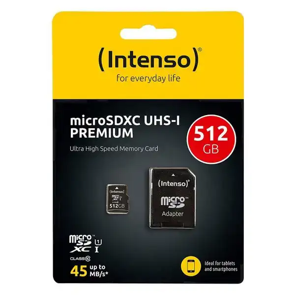 Carte memoire micro sd avec adaptateur intenso 3423493 512 gb 45 mb s_7226. Bienvenue chez DIAYTAR COTE D'IVOIRE - Où Votre Shopping Prend Vie. Découvrez notre univers et dénichez des trésors qui ajoutent de la couleur à votre quotidien.