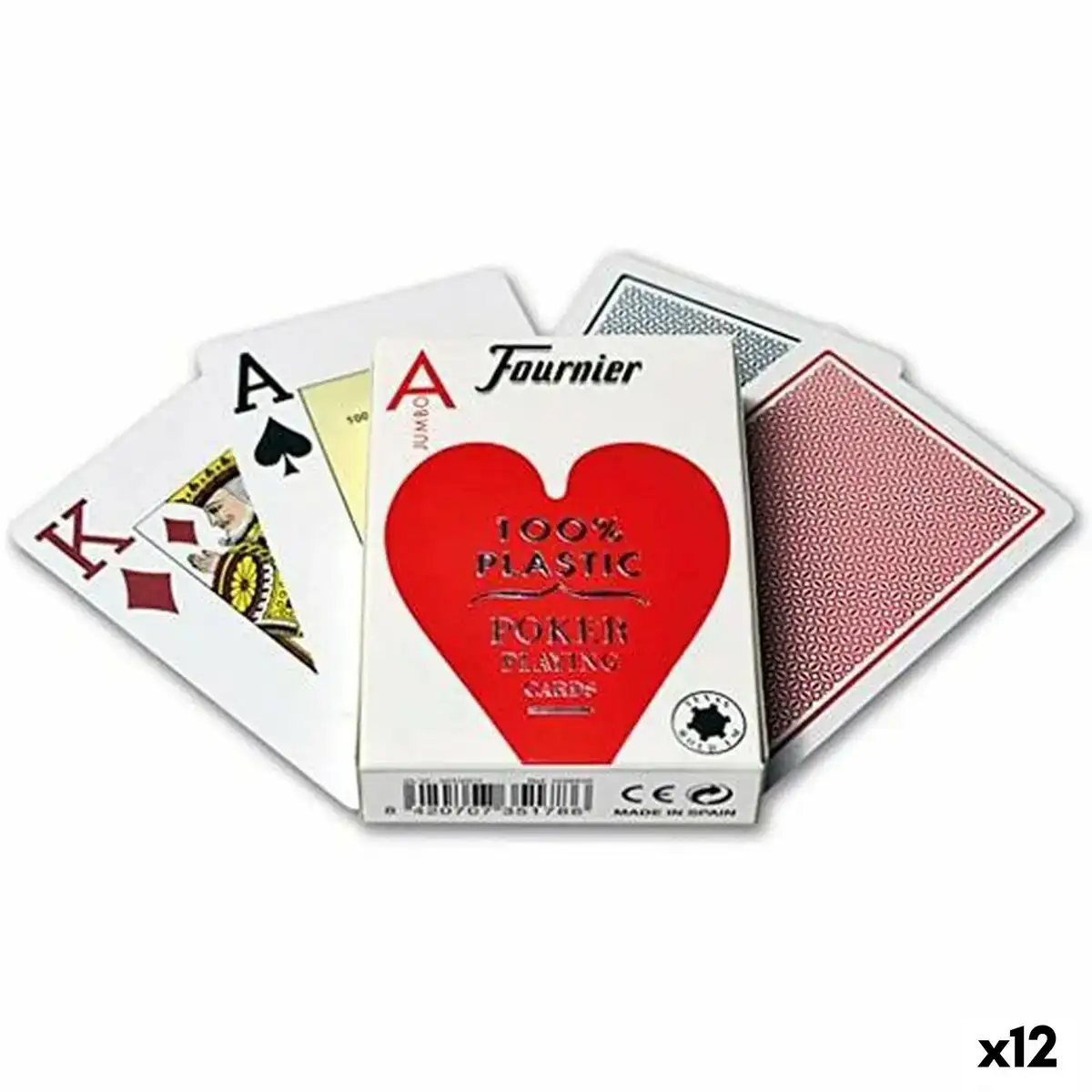 Cartes a jouer de poker 55 cartes fournier plastique 12 unites 62 5 x 88 mm _9417. DIAYTAR COTE D'IVOIRE - Où la Qualité est Notre Engagement. Explorez notre boutique en ligne pour découvrir des produits conçus pour vous apporter satisfaction et plaisir.