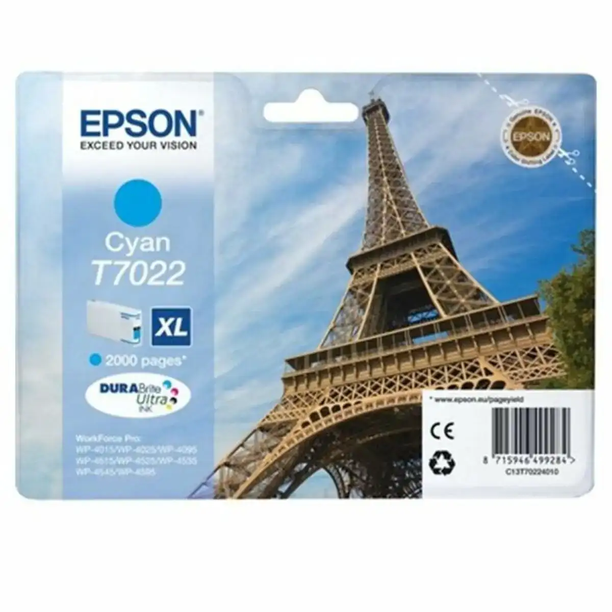 Cartouche d'encre originale Epson T70224010 Cyan