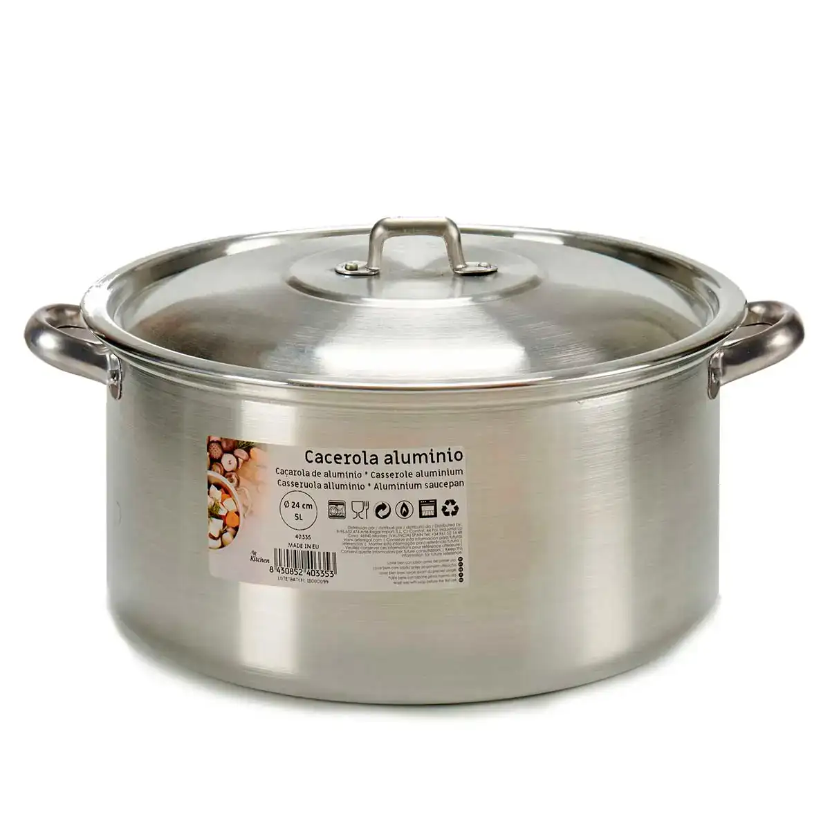 Casserole argente aluminium 5 l_5561. DIAYTAR COTE D'IVOIRE - Là où Chaque Achat a du Sens. Explorez notre gamme et choisissez des produits qui racontent une histoire, votre histoire.