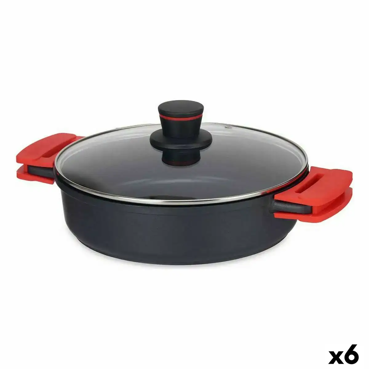 Casserole avec couvercle 28 x 7 5 cm noir aluminium 6 unites _9016. DIAYTAR COTE D'IVOIRE - L'Art de Magasiner sans Limites. Naviguez à travers notre collection diversifiée pour trouver des produits qui élargiront vos horizons shopping.