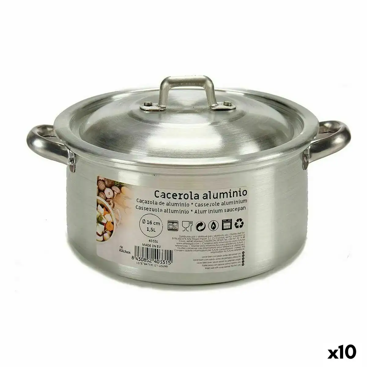 Casserole avec couvercle argente aluminium 1 5 l 18 x 10 x 23 5 cm 10 unites _7039. DIAYTAR COTE D'IVOIRE - Votre Destination pour un Shopping Unique. Parcourez notre catalogue et trouvez des articles qui expriment votre singularité et votre style.