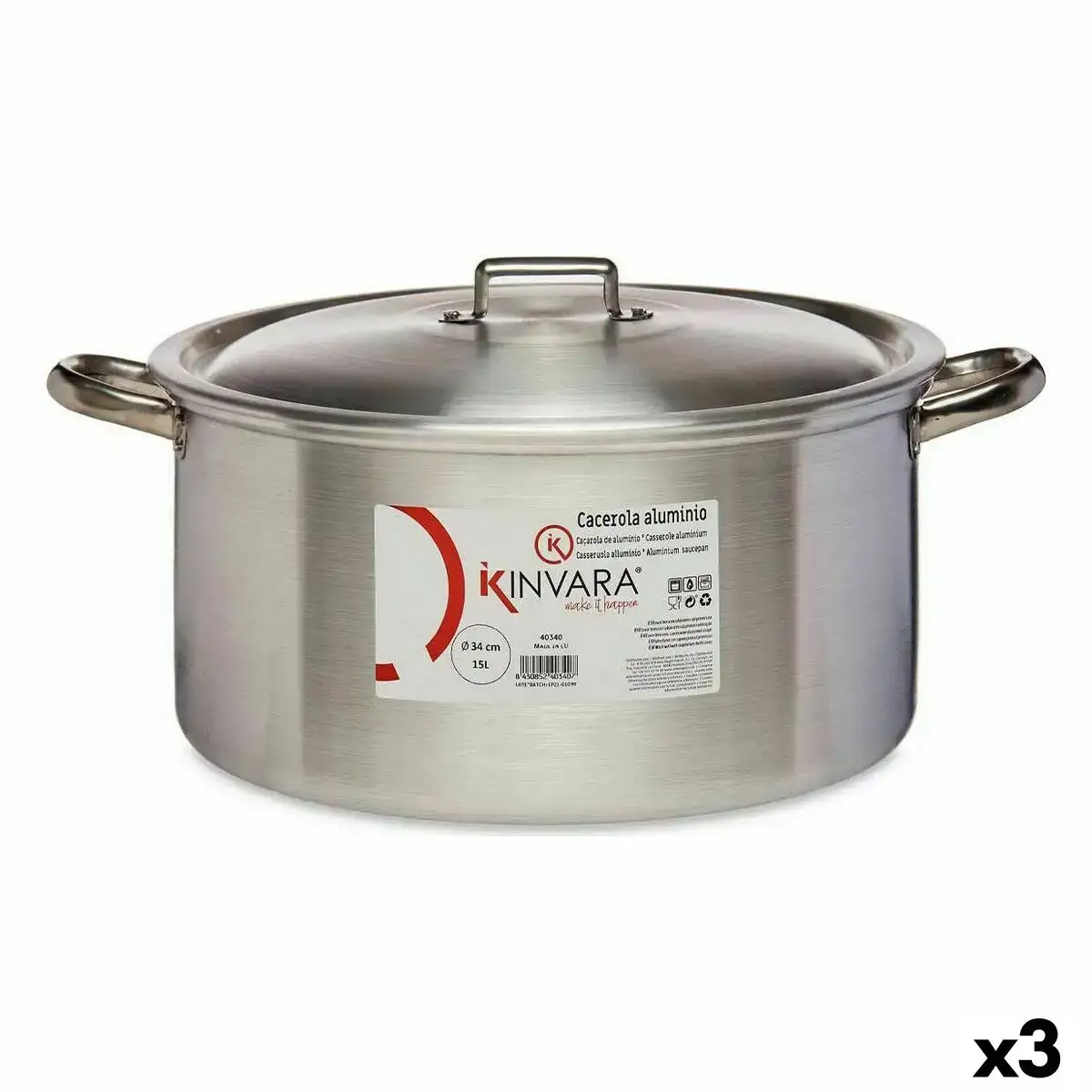 Casserole avec couvercle argente aluminium 15 l 3 unites _9834. DIAYTAR COTE D'IVOIRE - Votre Plateforme Shopping Engagée. Explorez notre catalogue et choisissez des produits qui reflètent notre dévouement envers la qualité et la satisfaction du client.