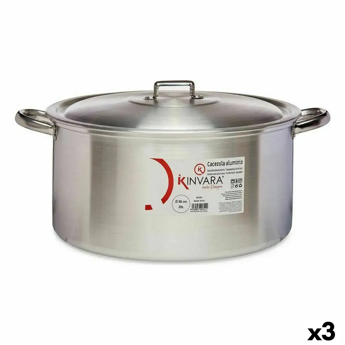 Casserole avec couvercle argente aluminium 20 l 3 unites _9207. DIAYTAR COTE D'IVOIRE - Où Choisir est un Plaisir Responsable. Explorez notre boutique en ligne et adoptez des produits qui reflètent notre engagement envers la durabilité.