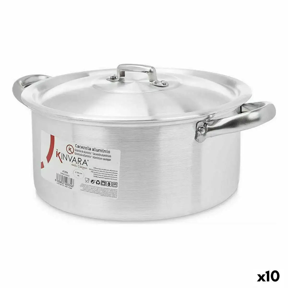 Casserole avec couvercle argente aluminium 4 l 24 x 13 x 31 cm 10 unites _6256. DIAYTAR COTE D'IVOIRE - Votre Passage vers l'Éclat et la Beauté. Explorez notre boutique en ligne et trouvez des produits qui subliment votre apparence et votre espace.