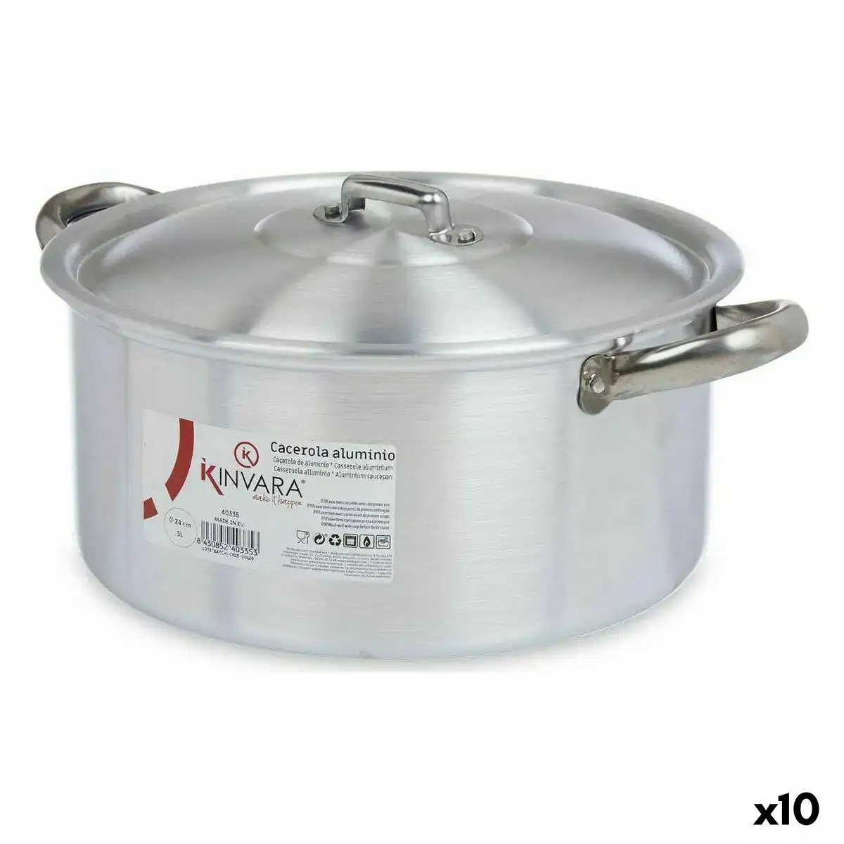 Casserole avec couvercle argente aluminium 5 l 10 unites _6850. DIAYTAR COTE D'IVOIRE - Où Chaque Produit a son Histoire. Découvrez notre gamme de produits, chacun portant en lui le récit de l'artisanat et de la passion, pour vous offrir une expérience de shopping authentique.