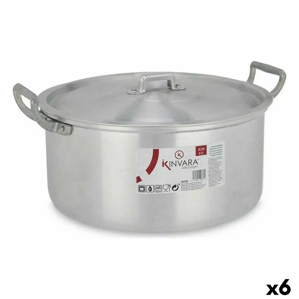 Casserole avec couvercle argente aluminium 6 5 l 35 x 16 x 28 cm 6 unites _2527. DIAYTAR COTE D'IVOIRE - Votre Plateforme Shopping Engagée. Explorez notre catalogue et choisissez des produits qui reflètent notre dévouement envers la qualité et la satisfaction du client.