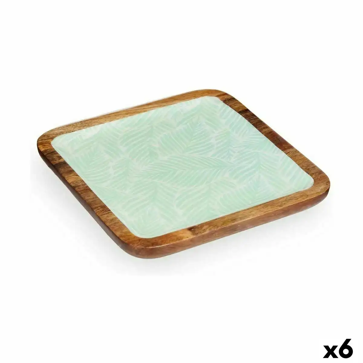 Centre de table 25 x 25 cm feuille d une plante blanc marron vert resine bois de manguier 6 unites _8288. DIAYTAR COTE D'IVOIRE - Là où la Tradition Devient Tendance. Naviguez à travers notre boutique en ligne et choisissez des produits qui allient l'authenticité au contemporain.