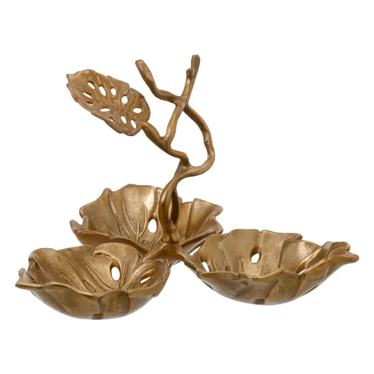 Centre de table 28 5 x 28 5 x 20 cm dore aluminium_9750. DIAYTAR COTE D'IVOIRE - Où Chaque Produit a son Histoire. Découvrez notre gamme de produits, chacun portant en lui le récit de l'artisanat et de la passion, pour vous offrir une expérience de shopping authentique.