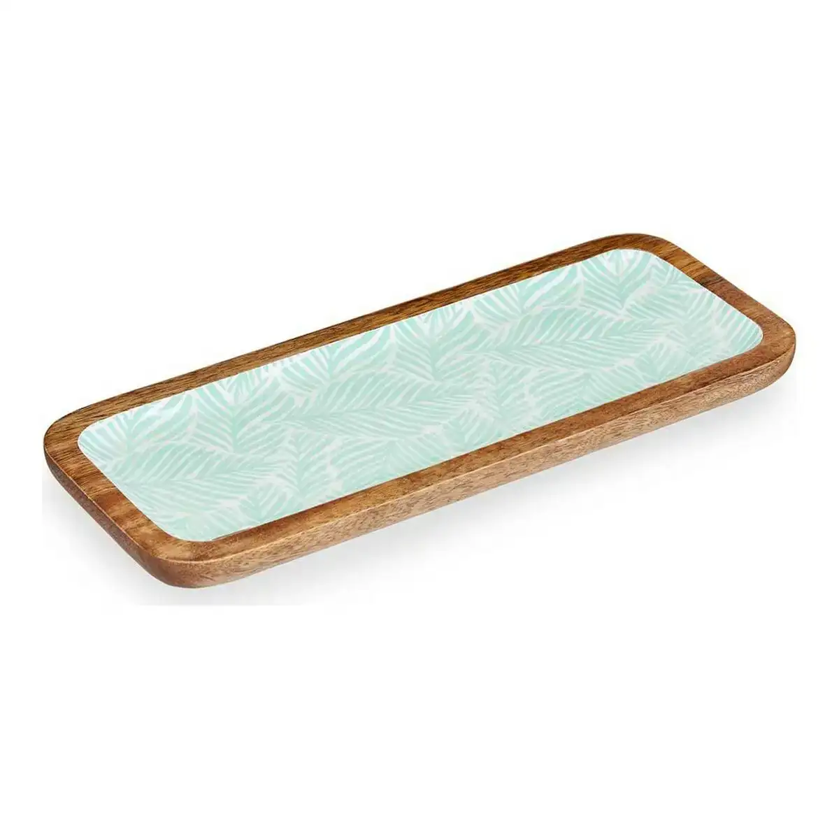 Centre de table 38 x 15 cm feuille d une plante blanc marron vert resine bois de manguier_9942. DIAYTAR COTE D'IVOIRE - Là où Chaque Produit a son Propre Éclat. Explorez notre boutique en ligne et trouvez des articles qui ajoutent de la brillance à votre quotidien.