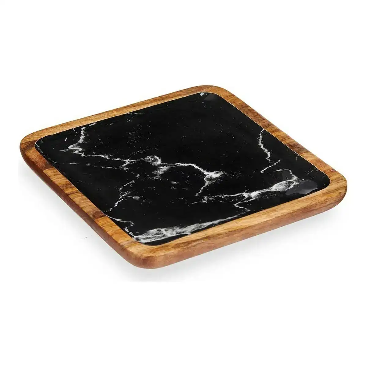 Centre de table marbre noir 25 x 25 cm marron resine bois de manguier_7872. Entrez dans l'Univers de DIAYTAR COTE D'IVOIRE - Où l'Innovation Rencontre la Tradition. Explorez notre sélection de produits modernes et traditionnels qui incarnent l'esprit dynamique du Côte d'Ivoire.