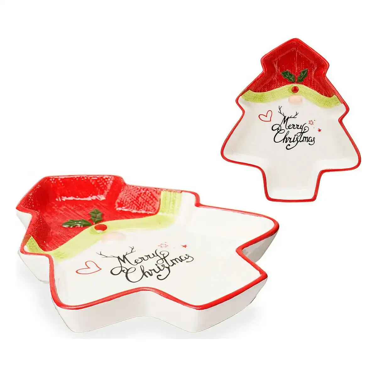 Centre de table sapin de noel pere noel 19 6 x 3 x 23 cm ceramique rouge blanc_3842. DIAYTAR COTE D'IVOIRE - Où le Shopping Devient une Aventure Culturelle. Plongez dans notre univers de produits qui célèbrent l'héritage et l'artisanat du Côte d'Ivoire.