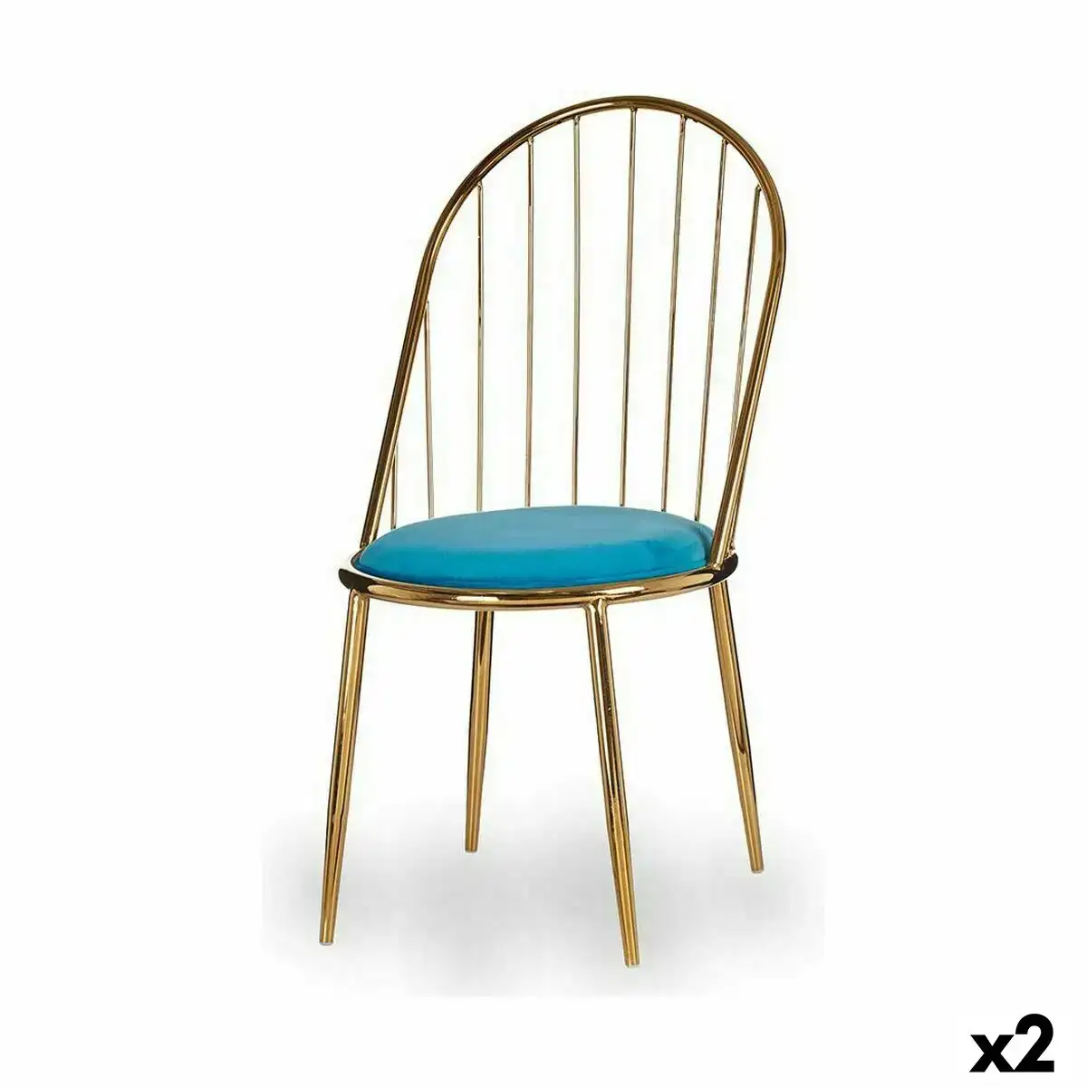 Chaise barres bleu dore fer 48 x 95 5 x 48 cm 2 unites _8174. DIAYTAR COTE D'IVOIRE - Votre Destination pour un Shopping Réfléchi. Découvrez notre gamme variée et choisissez des produits qui correspondent à vos valeurs et à votre style de vie.