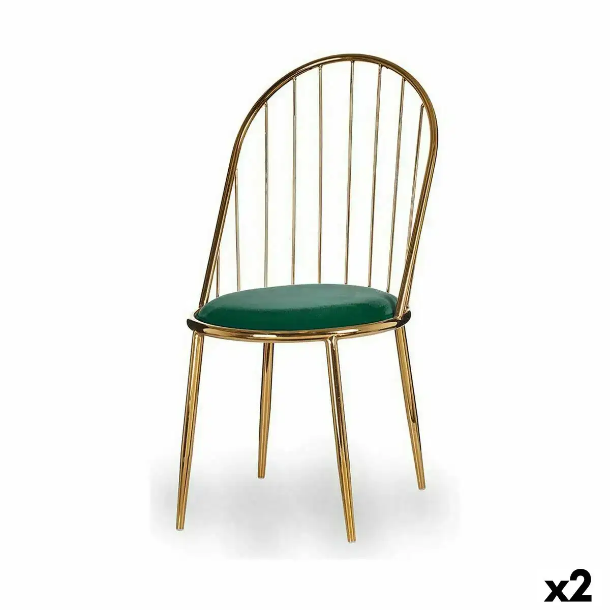 Chaise barres vert dore fer 48 x 95 5 x 48 cm 2 unites _4563. DIAYTAR COTE D'IVOIRE - Où Choisir est une Célébration de l'Artisanat. Explorez notre boutique en ligne et choisissez des articles qui incarnent l'art et le savoir-faire du Côte d'Ivoire.