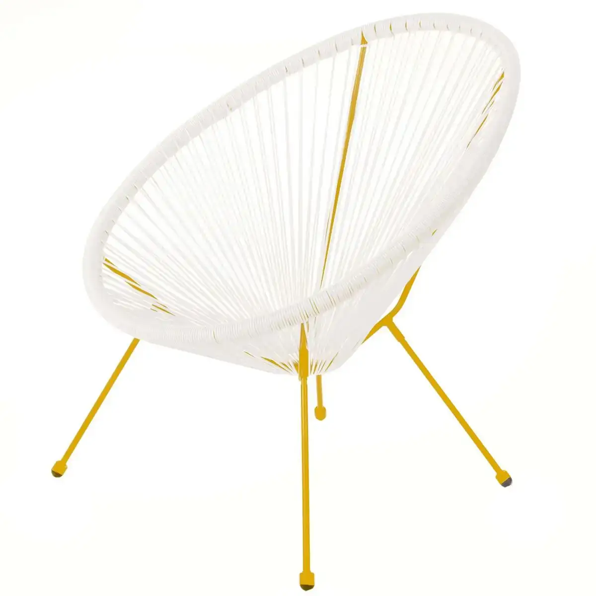 Chaise de jardin acapulco 73 x 80 x 85 cm blanc rotin moutarde_9382. DIAYTAR COTE D'IVOIRE - Votre Passage vers le Raffinement. Plongez dans notre univers de produits exquis et choisissez des articles qui ajoutent une touche de sophistication à votre vie.