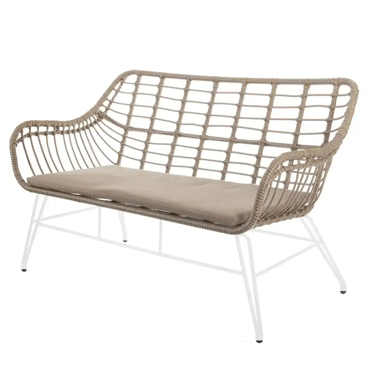 Chaise de jardin ariki 121 x 62 x 76 cm rotin synthetique acier blanc_3416. DIAYTAR COTE D'IVOIRE - Votre Destination pour un Shopping Inoubliable. Naviguez à travers notre catalogue et choisissez des produits qui vous marquent par leur originalité.